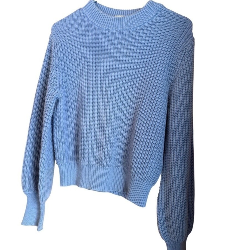 Levis Light Blue Knit Sweater Crew Neck Long Sleeve Relaxed Fit Women's Small